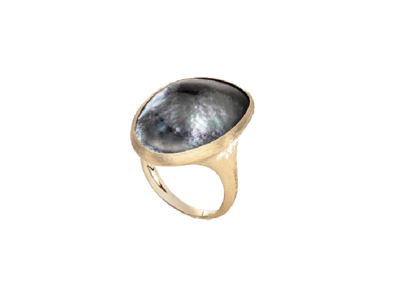 ANELLO DA COCKTAIL IN ORO GIALLO CON MADREPERLA GRIGIA LUNARIA MARCO BICEGO AB564-MPB